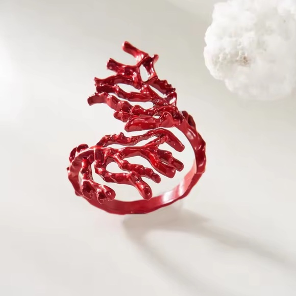 Red Coral Avangarde Ring - Picture 4 of 6